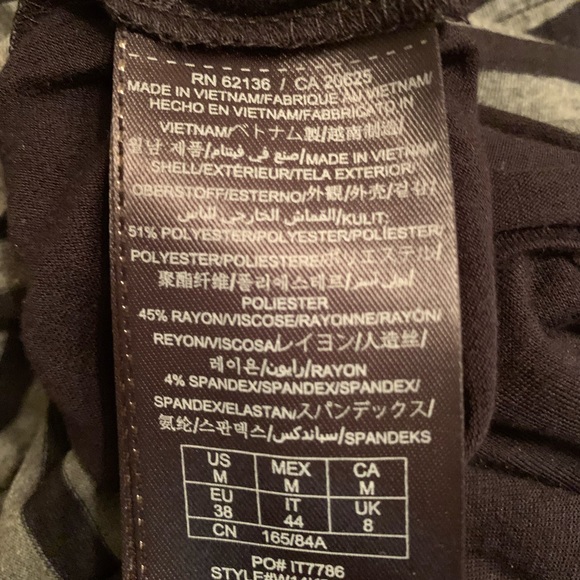 Guess Dress Black And Grey Striped Size Medium - Picture 7 of 7